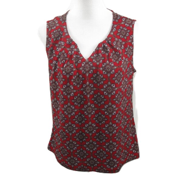 41 Hawthorn Dark Red Paisley Sleeveless Top Size Medium - Picture 1 of 6